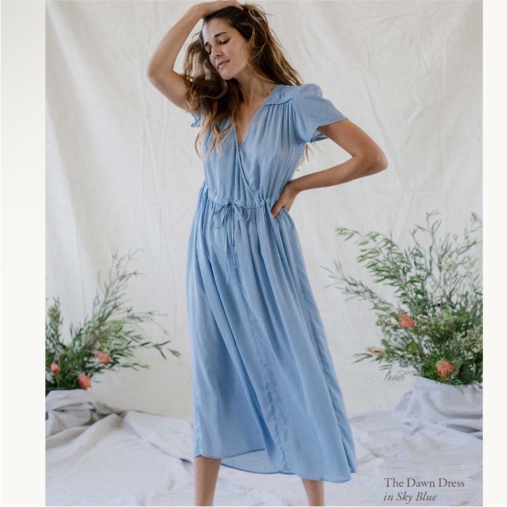 Christy Dawn Sky Blue Midi Dress